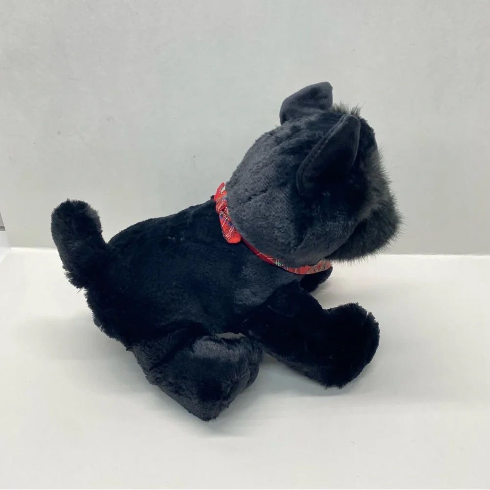 Aurora Scottish Terrier Scottie Dog Plush Black Plaid Bandana Stuffed Animal Toy
